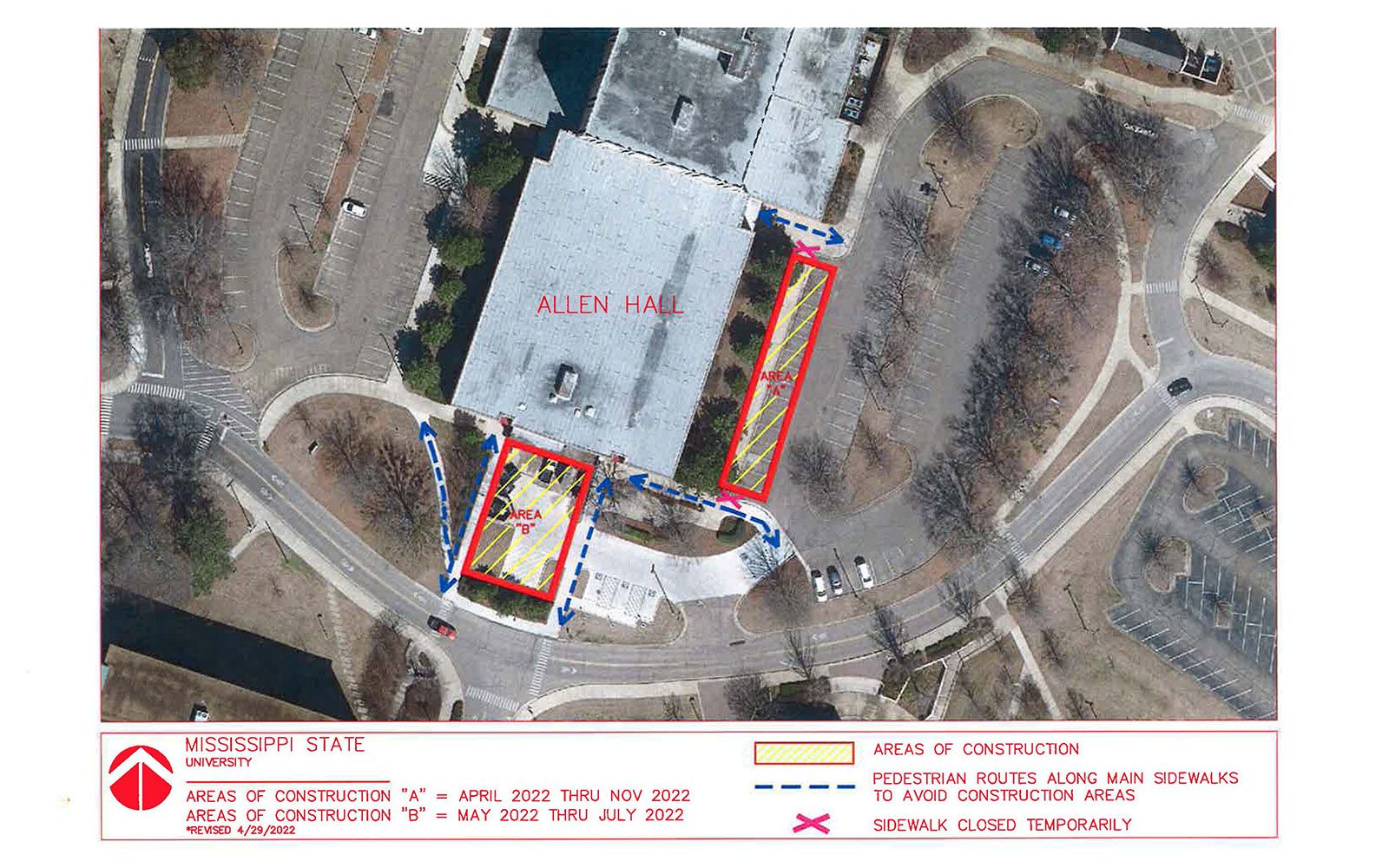 Allen Hall’s eastern parking lot, loading dock affected by renovations
